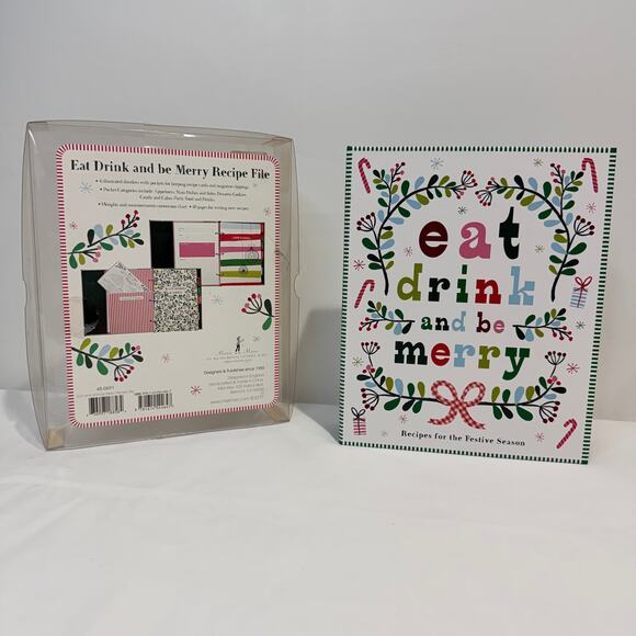 Holiday Christmas Eat Drink and Be Merry Recipe File Folder Book - Picture 1 of 12